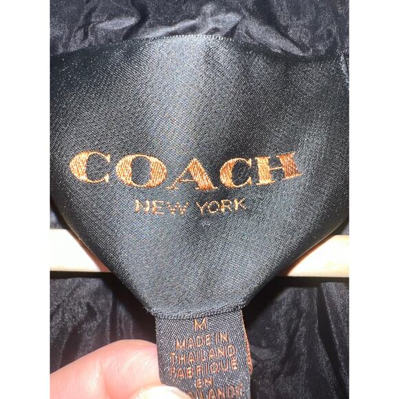 Coach Icon Black Zip Up Short Nylon Down Puffer Jacket Size Medium - Picture 7 of 10